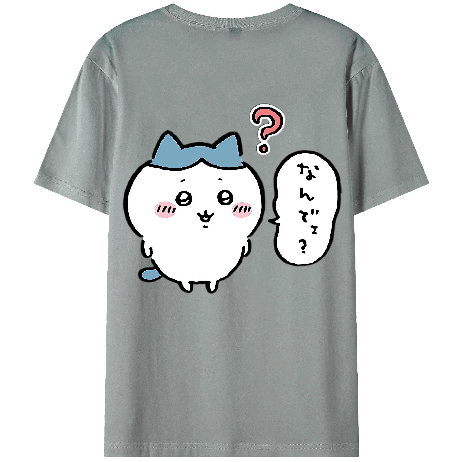 （画像用） ちいかわ ハチワレ Chii-kawa hachiware 綿100％ メンズ半袖Tシャツ（バックプリント） 通気性